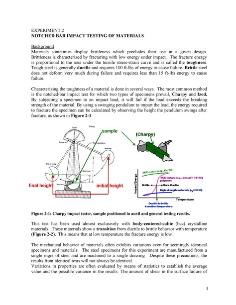 impact testing experiment lab report|2 notched impact testing.